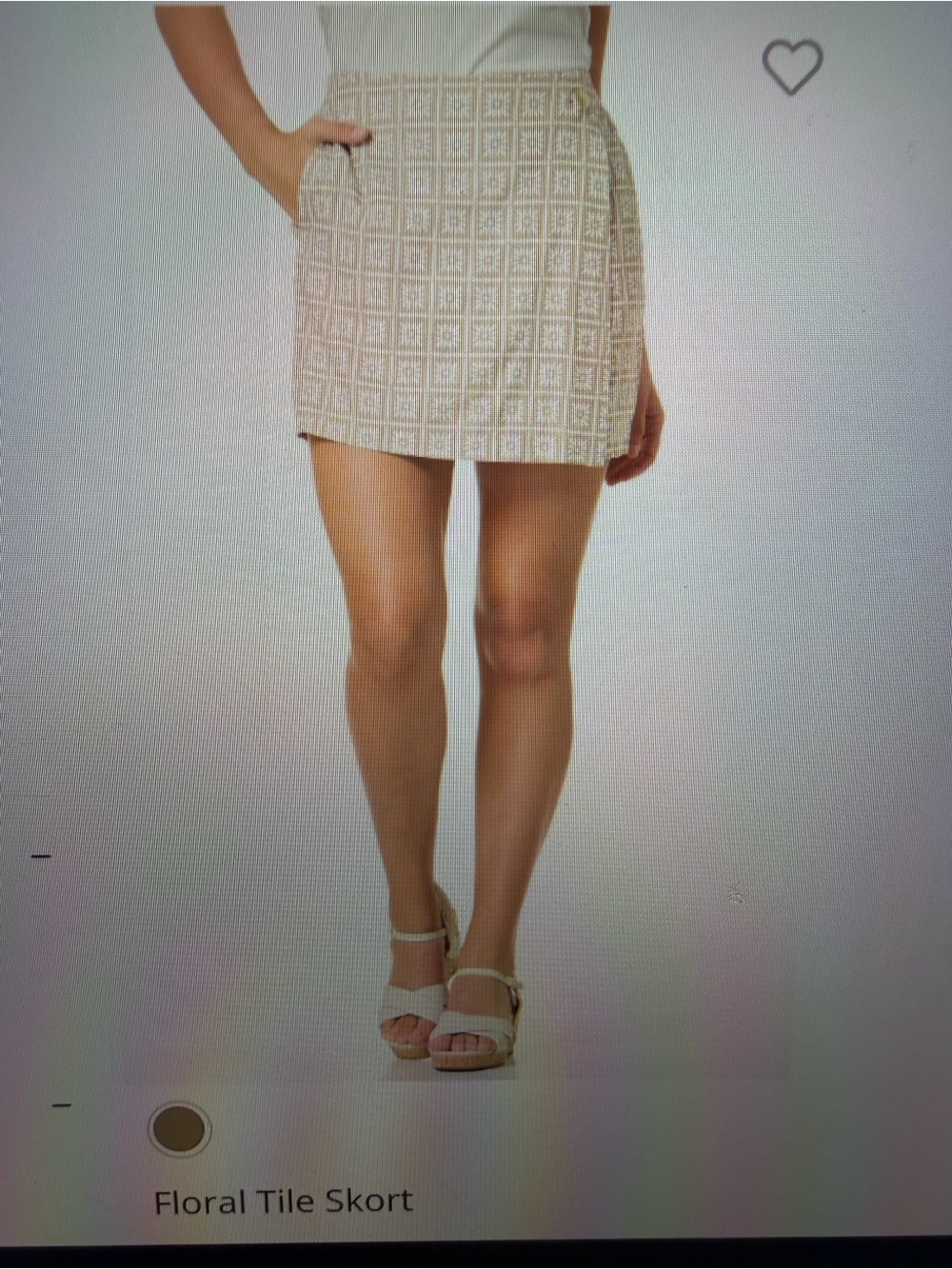Floral Tile Skort in Beige New in bag with tags